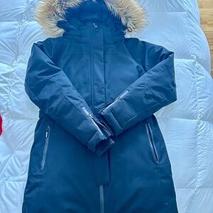 Lole Women's black down  Jacket with Faux Fur Hood